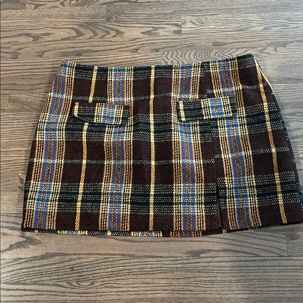 Cider | Tartan Plaid mini skirt schoolgirl preppy Womens size 3XL 3X brown - Picture 2 of 9